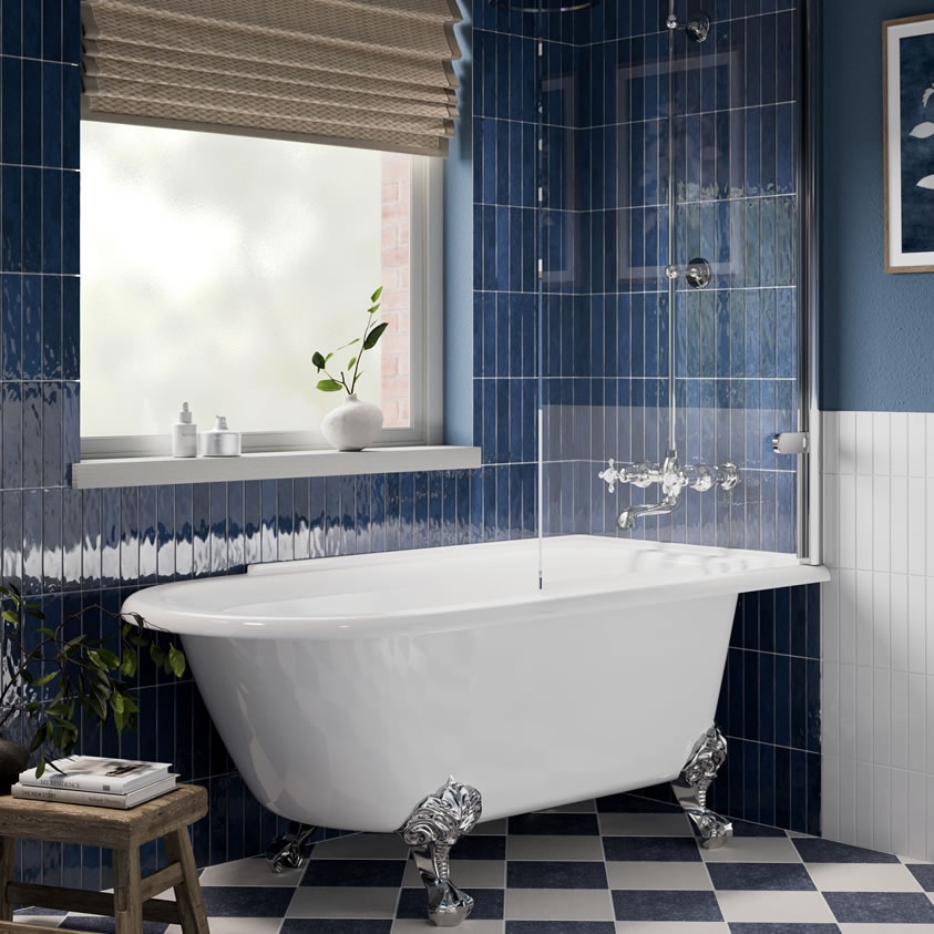 Burlington Hampton 1700mm Freestanding Shower Bath - Lifestyle Image